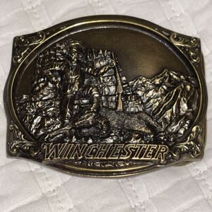 Winchester Vintage Brass Belt Buckle 3”